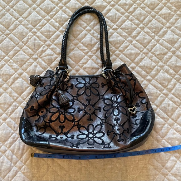 Brighton Valencia Pewter and Black Floral Embroidered Bag - Picture 10 of 16